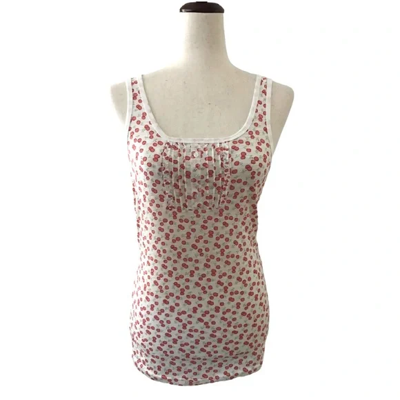 Cherry Print Tank Top Size Small Maurices Tank Top Red Cherries White Background - Picture 4 of 11
